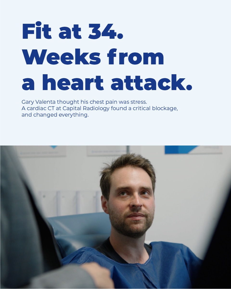Capital Radiology quote card 1: Fit at 34, weeks from a heart attack